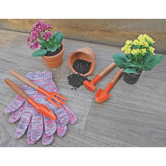 Herramientas de Jardín x4 Piezas Plantas Pequeñas (Cactus, Suculentas, Bonsái) Mango en Madera  7