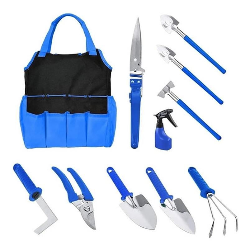 Kit Herramientas Jardinería En Acero x10 Piezas Más bolso 1