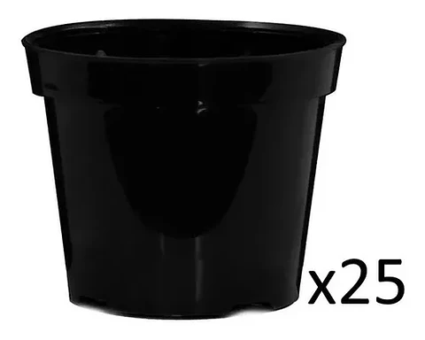 Maceta de siembra tipo vivero x25 unidades 14cm diámetro x12cm alto P14