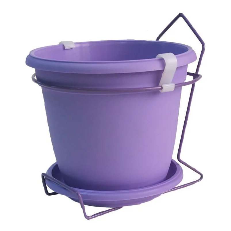 Maceta plástica colores soporte pared más plato 18cm diámetro x15cm 1