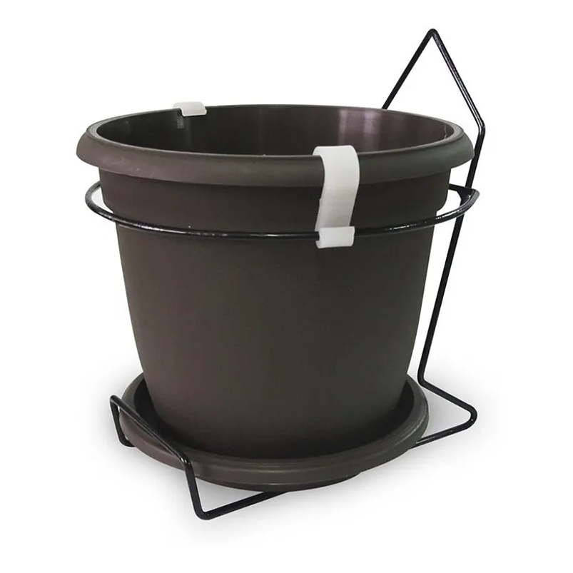 Maceta plástica colores soporte pared más plato 18cm diámetro x15cm 3