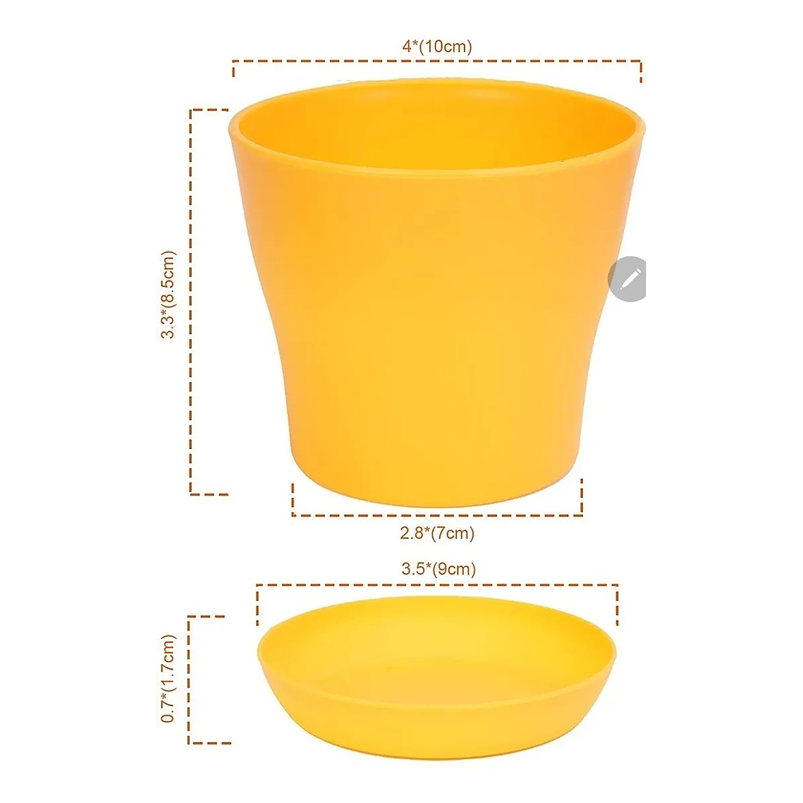 Maceta Plástica Plantas Colores Más Plato 10cm Diámetro x8,5cm Alto 2