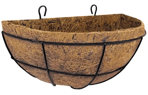 Canasta Plantas Pared Más Nido Coco x30cm Largo Media Luna