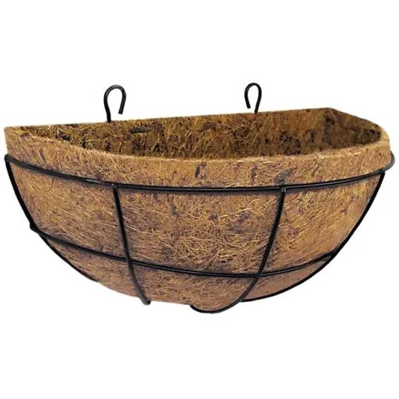 Canasta Plantas Pared Más Nido Coco x30cm Largo Media Luna 1