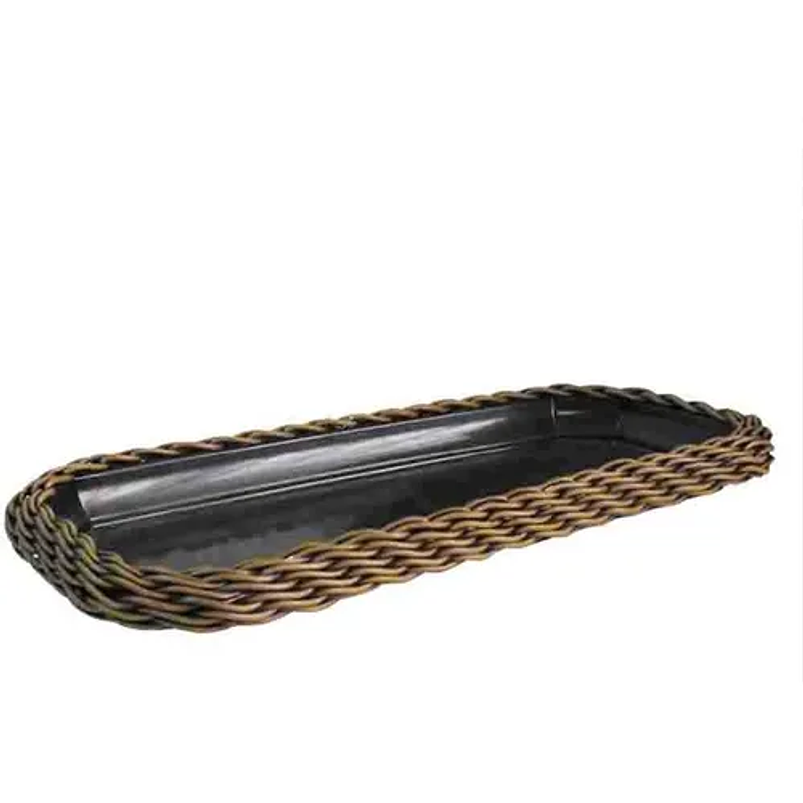 Maceta Plástica Rectangular Tejida x35 centímetros Largo Más Plato 3