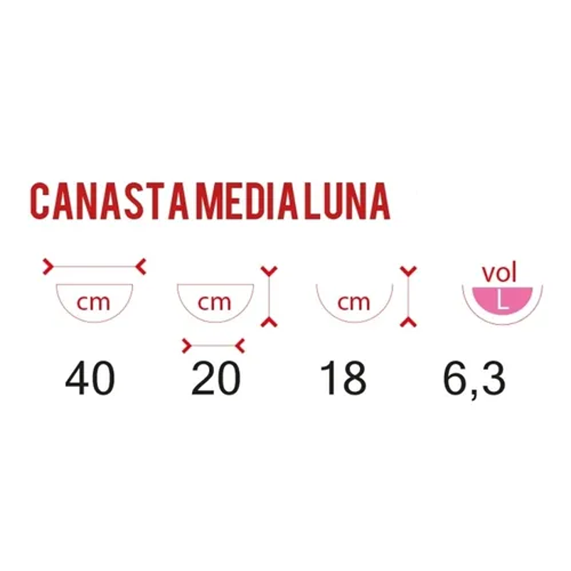 Canasta Plantas Pared Más Nido Coco x40cm Largo Media Luna 2