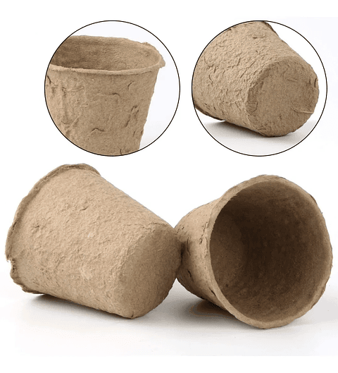 Maceta Papel Organico Biodegradable X25unid Plántulas 6x6cms