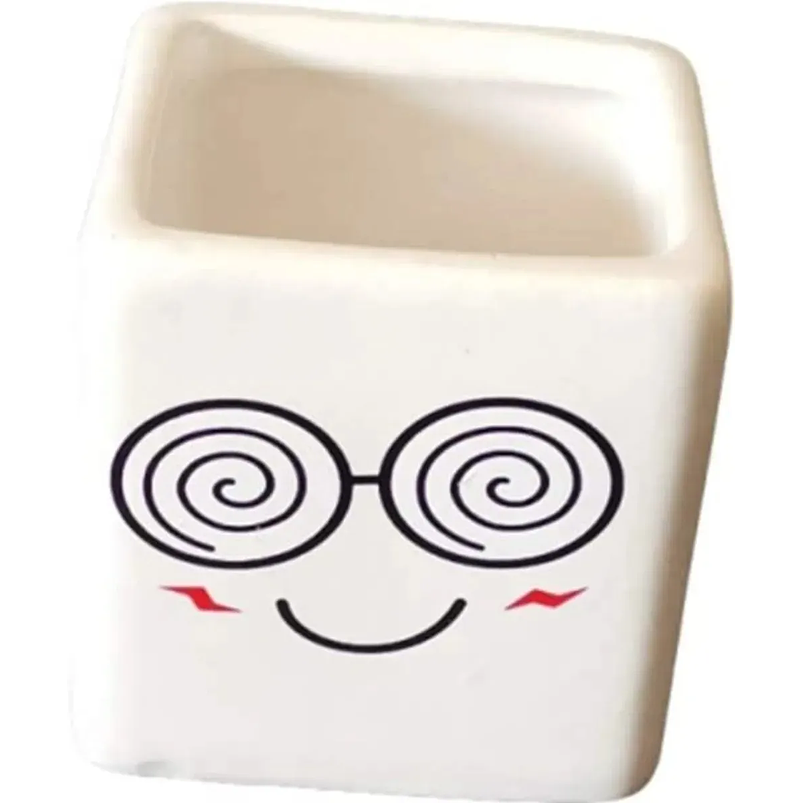 Maceta Cerámica Premium Smily Set x6 Cuadrada Para Suculenta 4