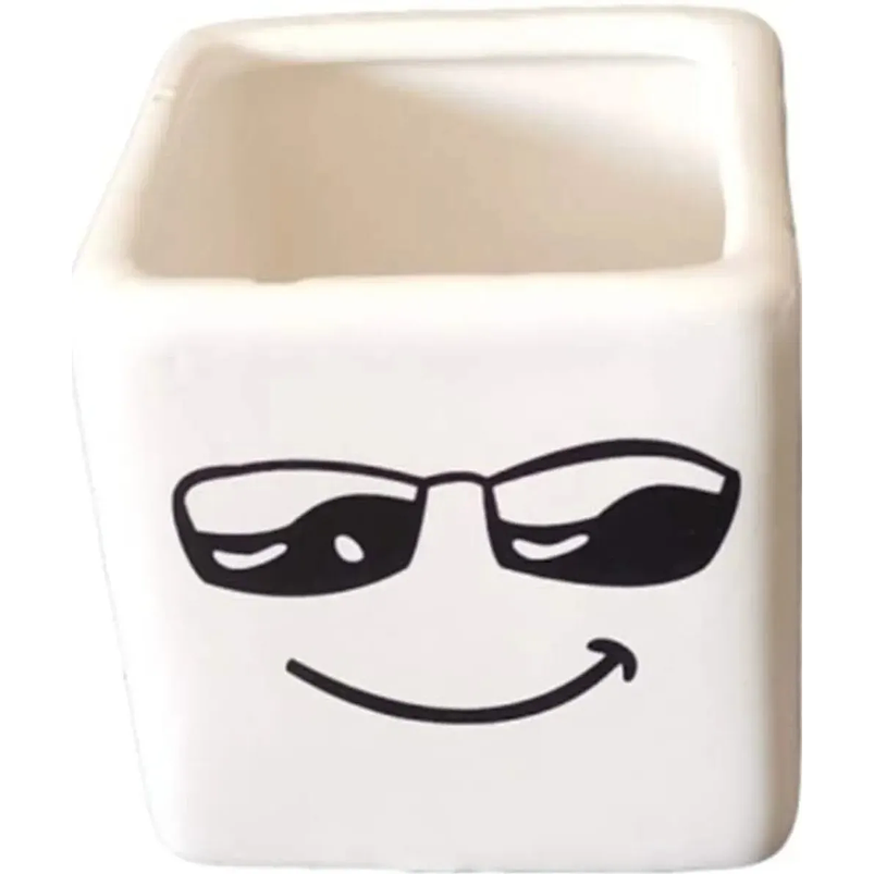 Maceta Cerámica Premium Smily Set x6 Cuadrada Para Suculenta 6