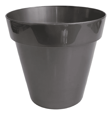 Maceta Redonda Plástica Brillante 22 centimetros Diámetro x19 cm Alto Milan