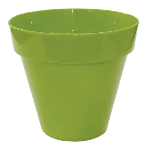 Maceta Redonda Plástica Brillante 22 centimetros Diámetro x19 cm Alto Milan