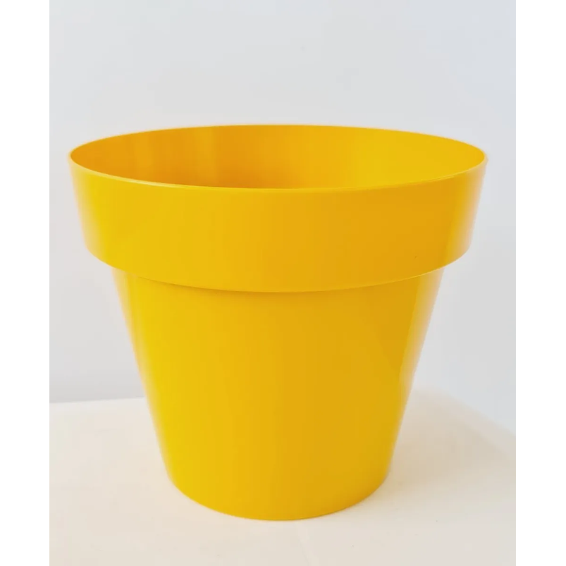 Maceta Redonda Plástica Brillante 22 centimetros Diámetro x19 cm Alto Milan 5