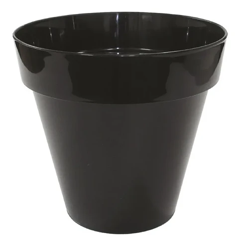 Maceta Redonda Plástica Brillante 22 centimetros Diámetro x19 cm Alto Milan