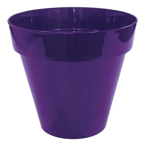 Maceta Redonda Plástica Brillante 22 centimetros Diámetro x19 cm Alto Milan