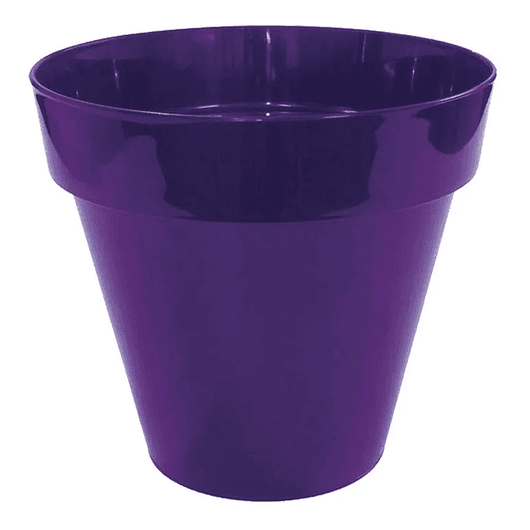 Maceta Redonda Plástica Brillante 22 centimetros Diámetro x19 cm Alto Milan 7
