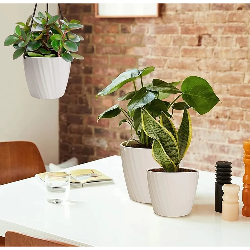 Juego Maceta Decorativas De Colgar x4 Unidades Diseño Rayas 2