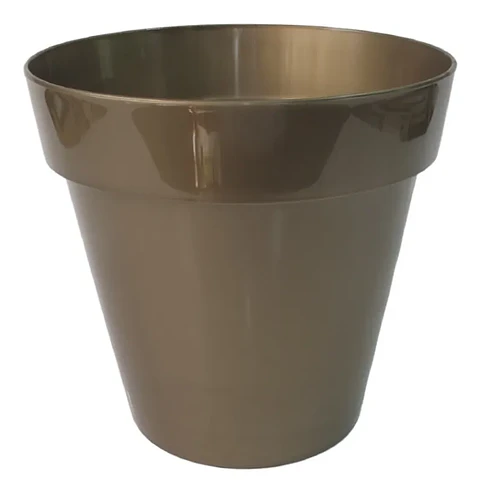 Maceta Plástica Milán Brillante 18cm Diámetro x16cm Alto