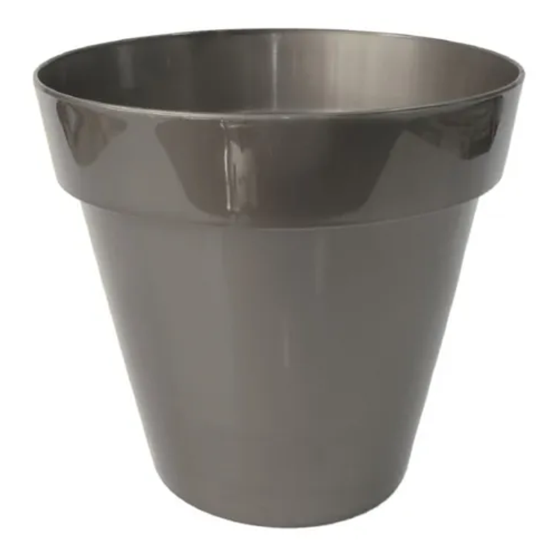 Maceta Plástica Milán Brillante 18cm Diámetro x16cm Alto 12