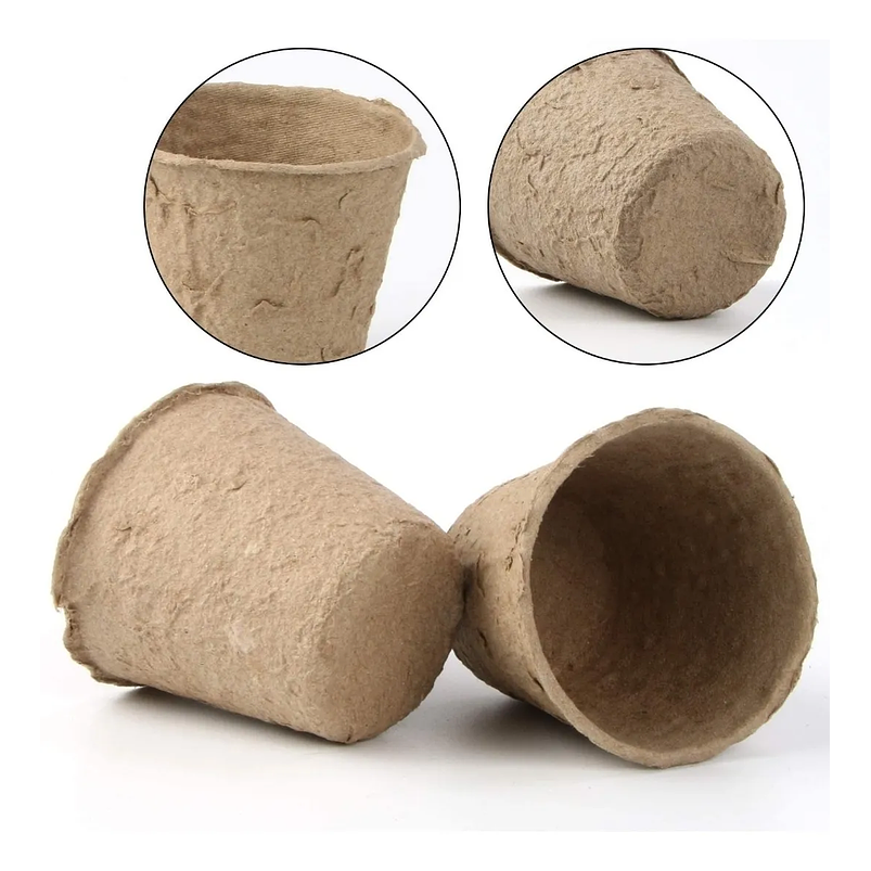 Maceta Papel Orgánico Biodegradable x50und Plántulas 6x6 centímetros 1