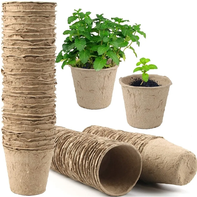 Maceta Papel Orgánico Biodegradable x50und Plántulas 6x6 centímetros 7