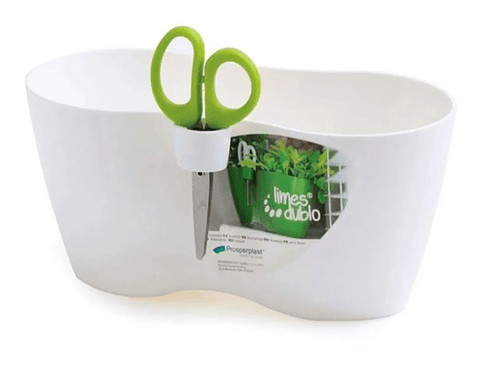 Maceta Plástica Blanca 25cm x12cmx12cm Más Tijera 3 Laminas