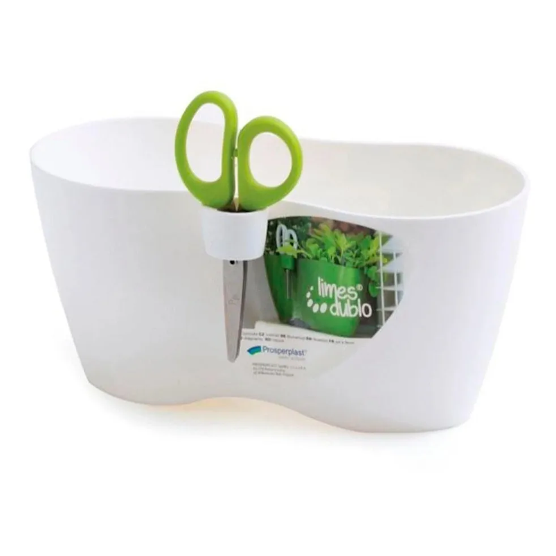 Maceta Plástica Blanca 25cm x12cmx12cm Más Tijera 3 Laminas 1