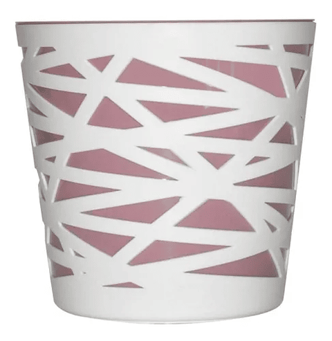 Matera Plástica Salmón Rosa 15.5cm Diámetro x15cm Diseño