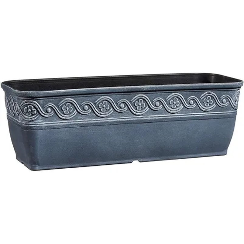 Maceta De Plantas Rectangular Azul Pizarra En Resina 26cm 3
