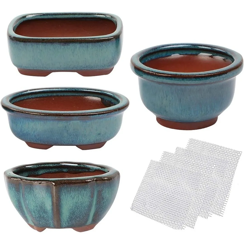 Set Macetas Mini Para Bonsái En Cerámica x4 Unidades 1
