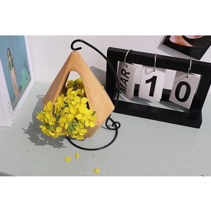 Maceta Cerámica Colgante Más Soporte De Mesa 4