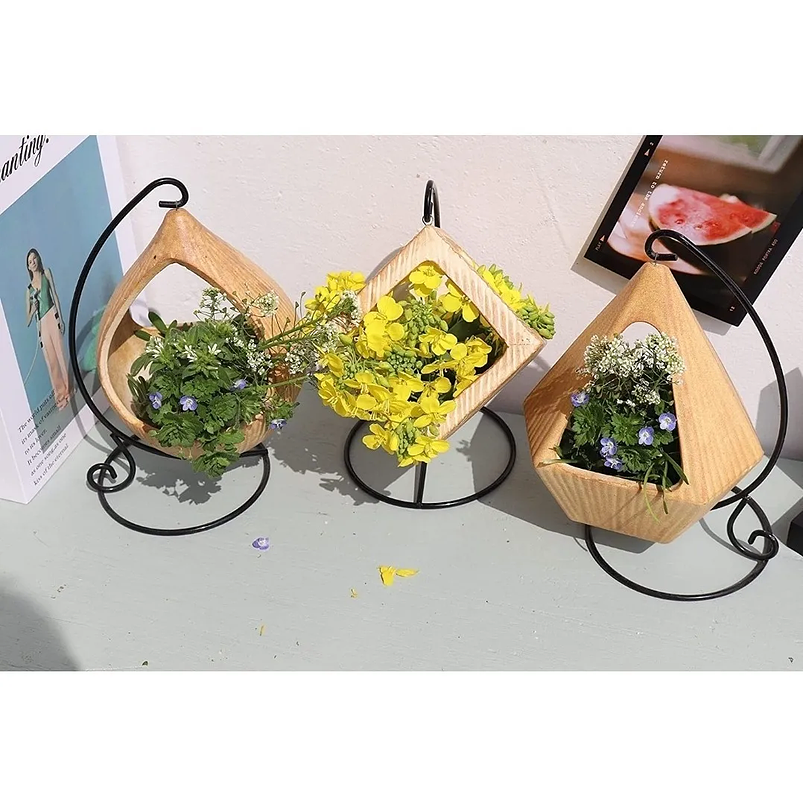 Maceta Cerámica Colgante Más Soporte De Mesa 2