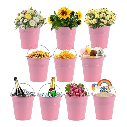 Macetas Metal x10 Unidades Diseño Valde 10cm Alto x7 centímetros Diámetro 1