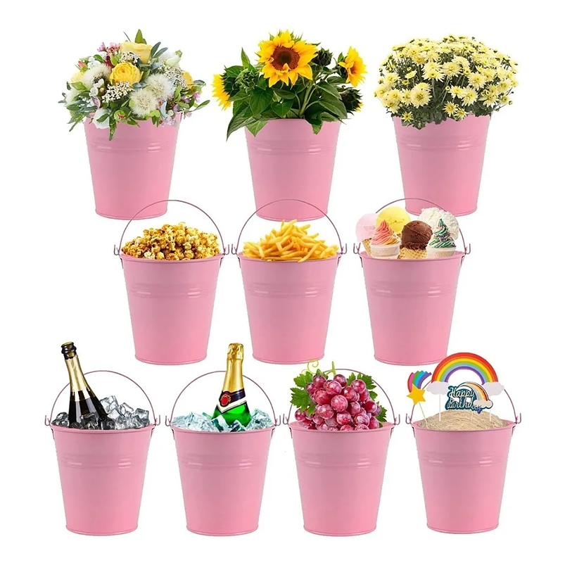 Macetas Metal x10 Unidades Diseño Valde 10cm Alto x7 centímetros Diámetro 1