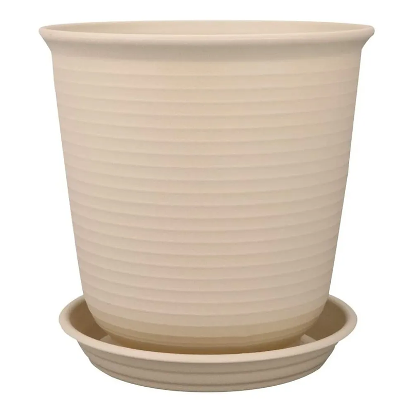 Maceta Plástica De Plantas 15cm Diámetro x15cm Alto Más Plato 1