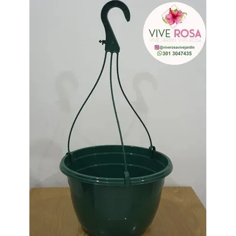 Maceta Plástica De Colgar Para Plantas De 25cm Diámetro 9