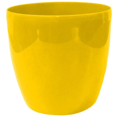 Maceta Plástica Brillante Colores 13cm Diámetro x11cm Alto