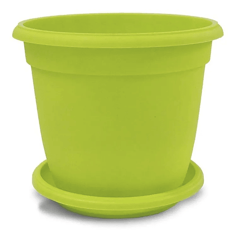 Matera Maceta Redonda Plástica 25cm Diámetro x22cm Alto Más Plato