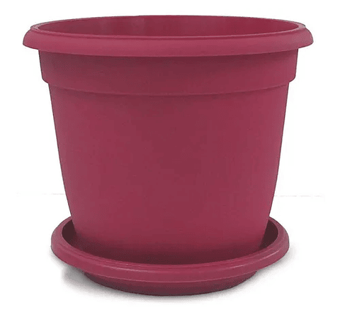 Matera Maceta Redonda Plástica 25cm Diámetro x22cm Alto Más Plato