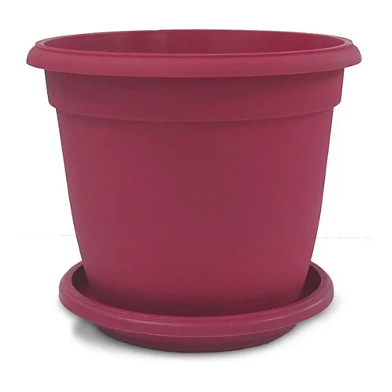 Matera Maceta Redonda Plástica 25cm Diámetro x22cm Alto Más Plato 1