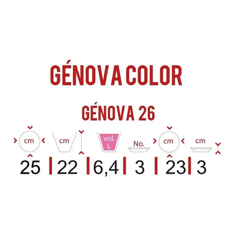 Matera Maceta Redonda Plástica 25cm Diámetro x22cm Alto Más Plato 9