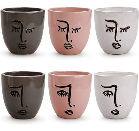 Macetas Cerámica Premium x1 Unidad 10cm Alto x9cm Diámetro Brillante