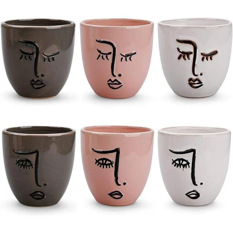 Macetas Cerámica Premium x1 Unidad 10cm Alto x9cm Diámetro Brillante 1