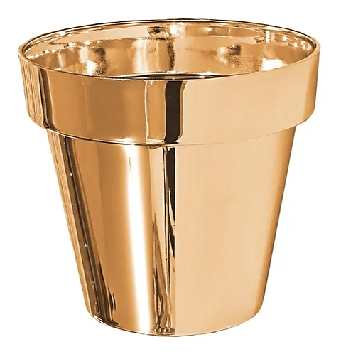 Maceta Plástica Plantas Metalizada 14cm Diámetro x12.5cm Alto