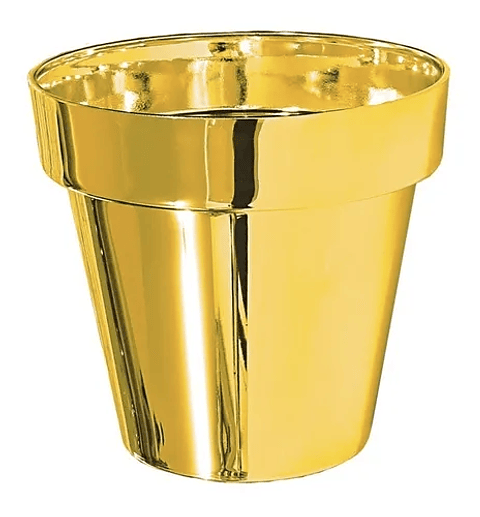 Maceta Plástica Plantas Metalizada 14cm Diámetro x12.5cm Alto