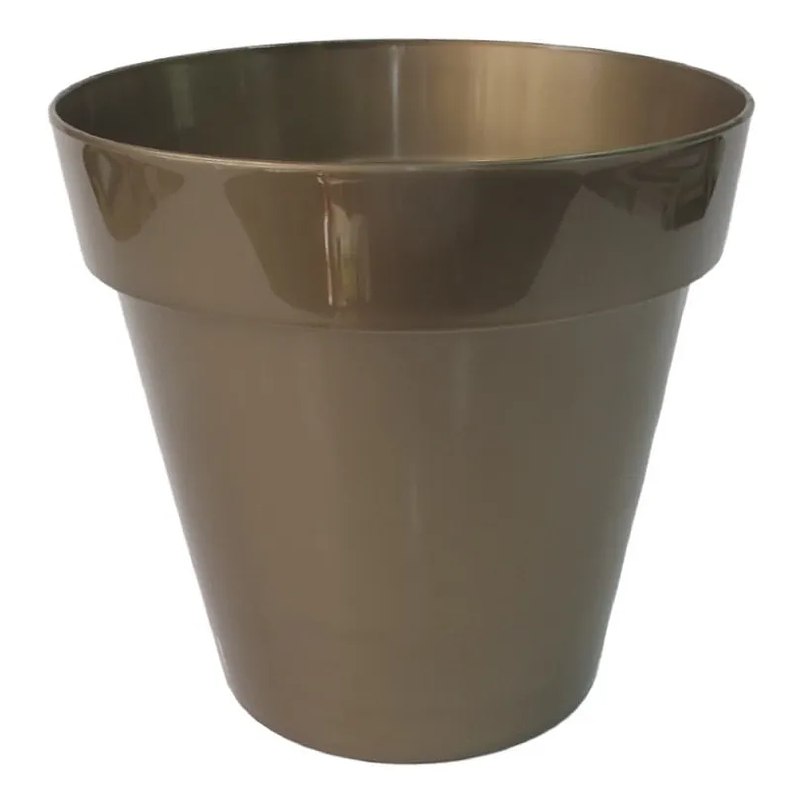 Maceta Plástica Milán Brillante 14cm Diámetro x12,5cm Alto 5