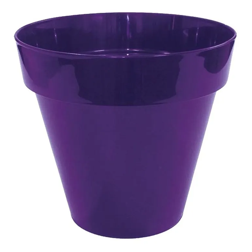 Maceta Plástica Milán Brillante 14cm Diámetro x12,5cm Alto 7