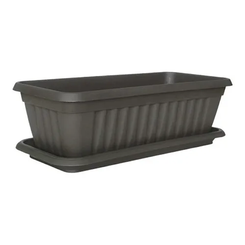 Maceta Plástica Rectangular De 45 centímetros Largo Más Plato 4