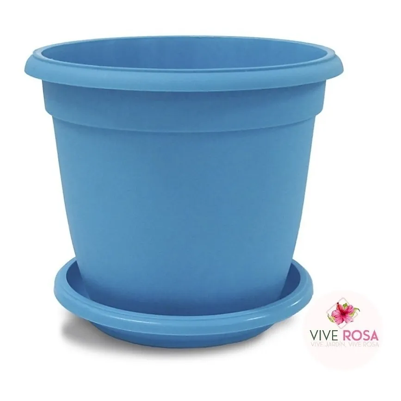 Maceta Plantas Redonda Plástica 14cm Diámetro x12cm Alto Más plato 5