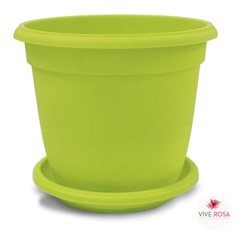Maceta Plantas Redonda Plástica 31cm Diámetro x28cm Alto Más Plato 1