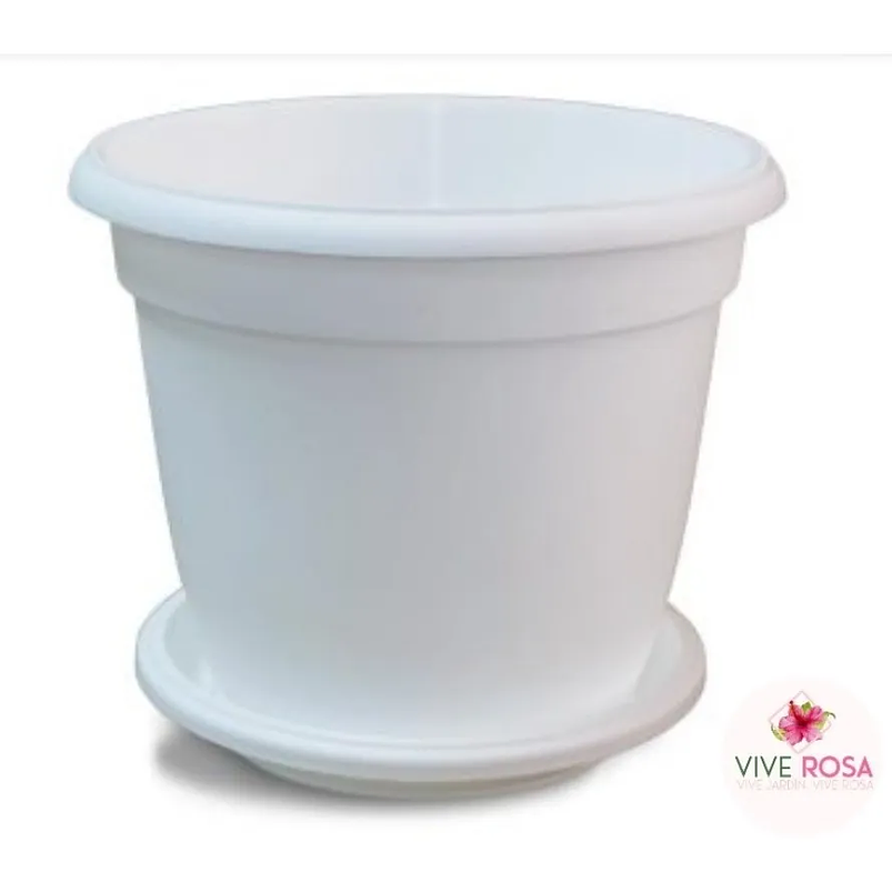 Maceta Plantas Redonda Plástica 31cm Diámetro x28cm Alto Más Plato 2